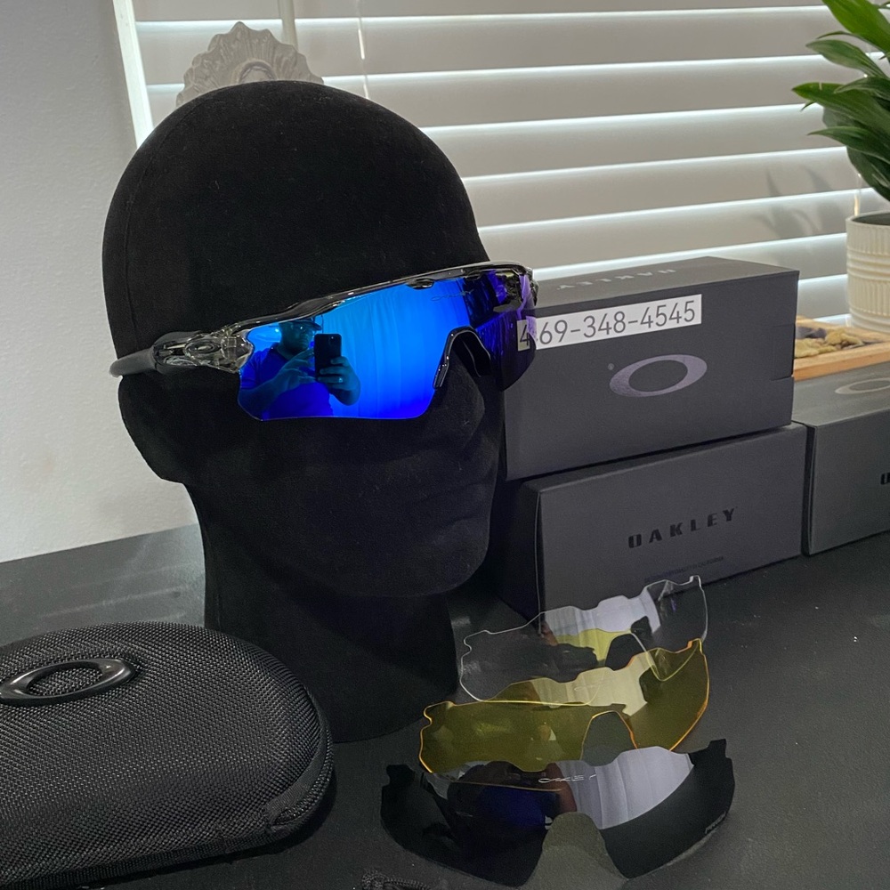 Polarized radar sunglasses with clear frame